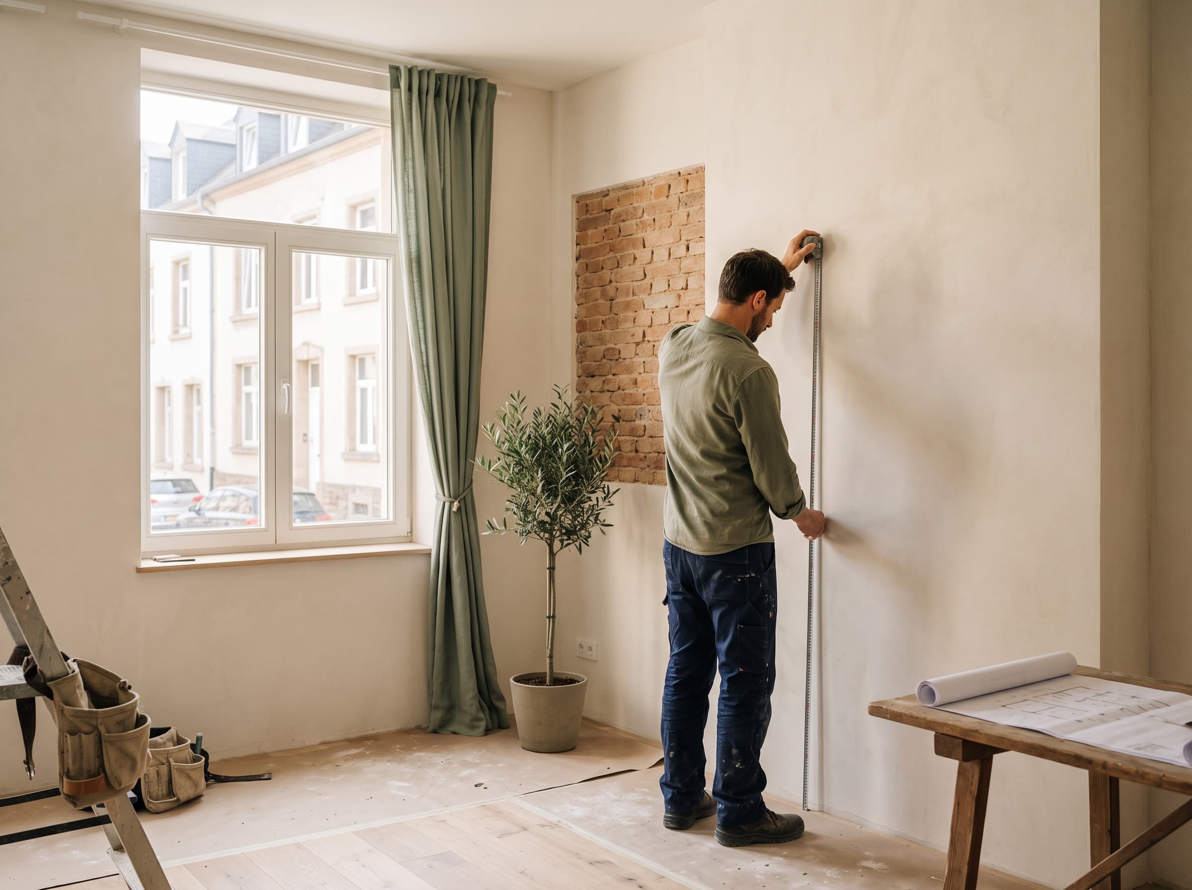 Le patron Travolux sur un chantier de rénovation à Luxembourg-Ville