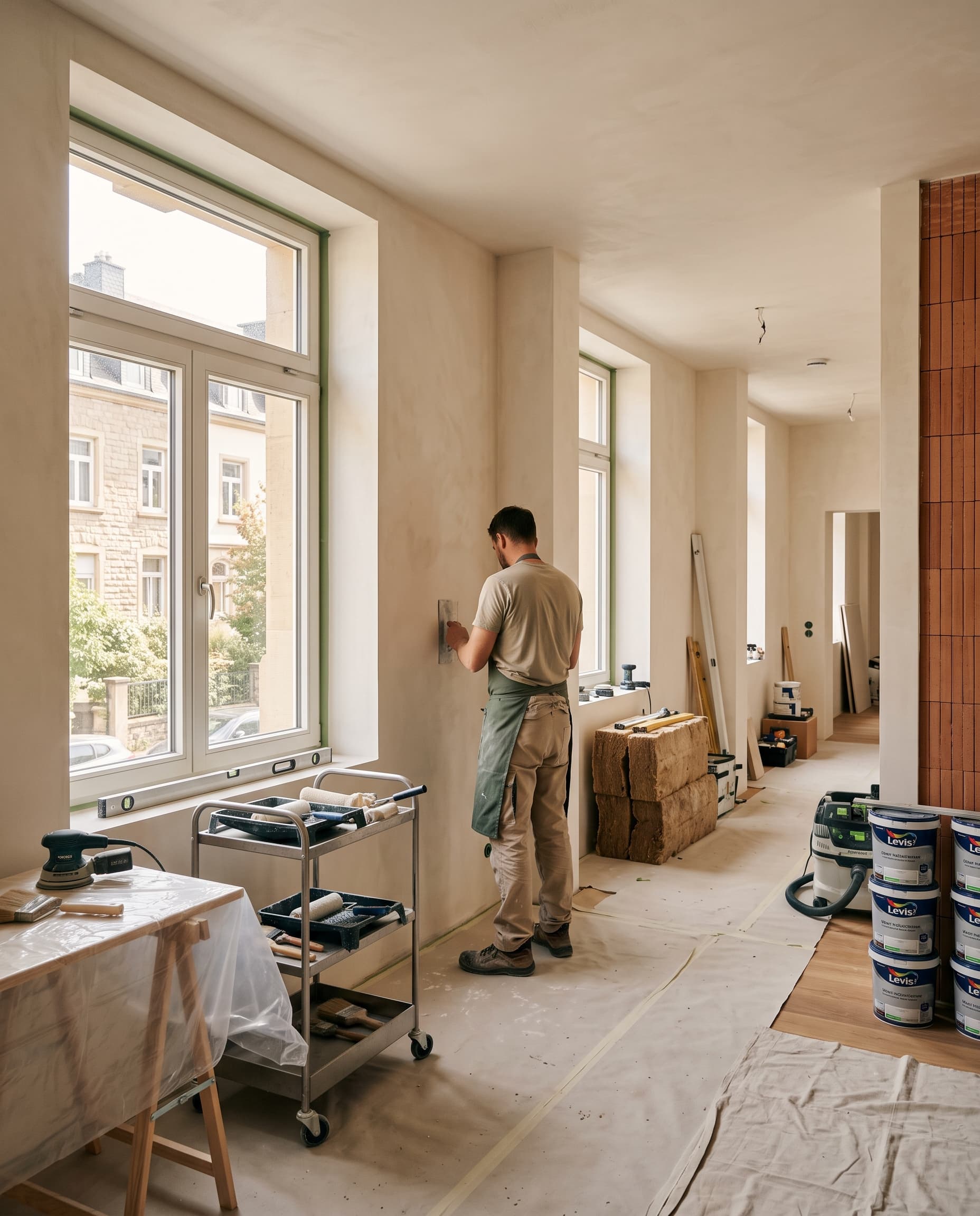 Chantier de rénovation intérieure suivi par Travolux à Luxembourg-Ville